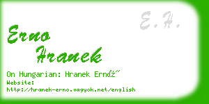 erno hranek business card